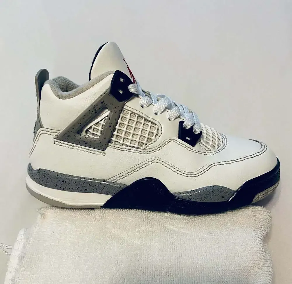 Nike Air Jordan 4 Retro White Cement 2025 IB4388-100 Little Kids Size 13C Shoes